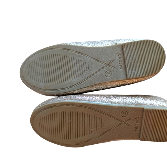 NWOT Carter's Girls Shoes Sparkly Gold Ballet Flats Size 12 - Picture 6 of 8